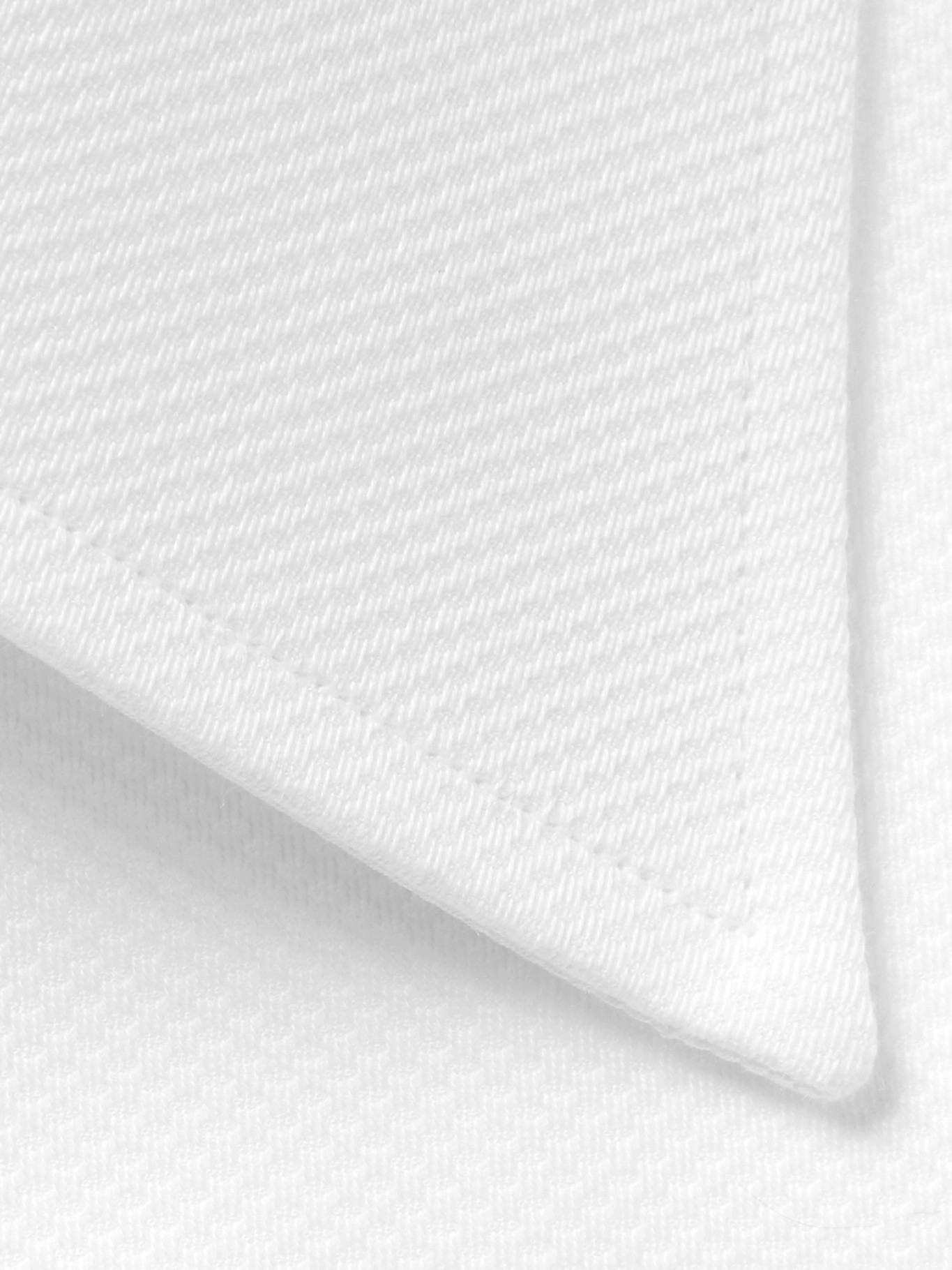 White Slim-Fit Bib-Front Double-Cuff Cotton Tuxedo Shirt