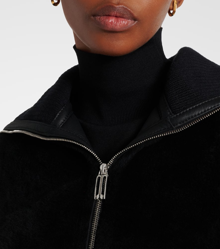 Shearling bomber jacket