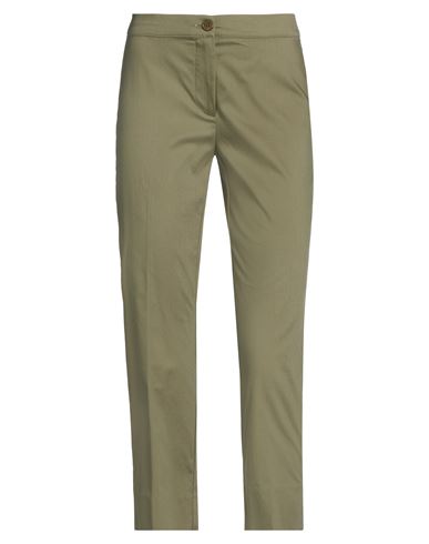 Woman Pants Military green Size 2 Cotton, Polyamide, Elastane