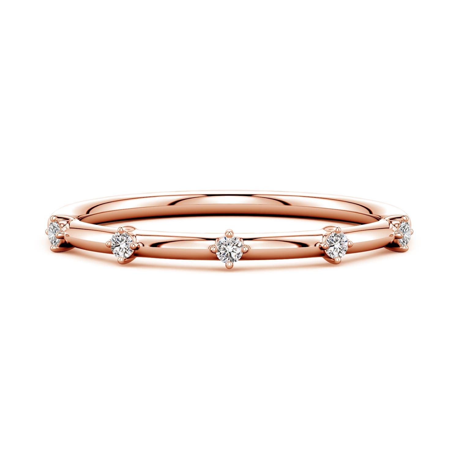 Angara 1.5 MM Round Diamond Five-Stone Station Ring in 18K Rose Gold