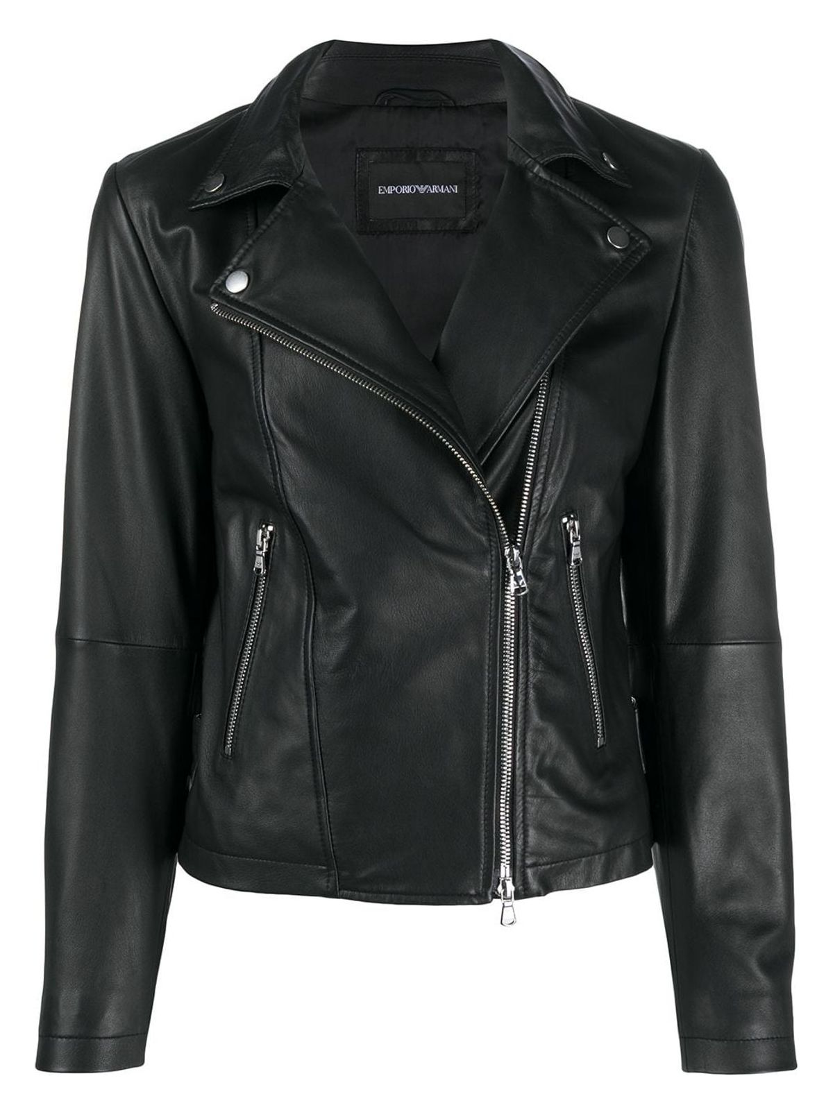 Emporio Armani Women's Leather Jacket in Black | Size 48 | 0NB60P02P07999