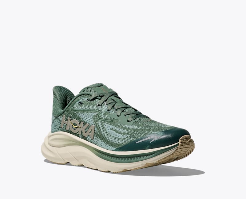 HOKA Clifton 10 Shoes in Fern/Truffle Salt