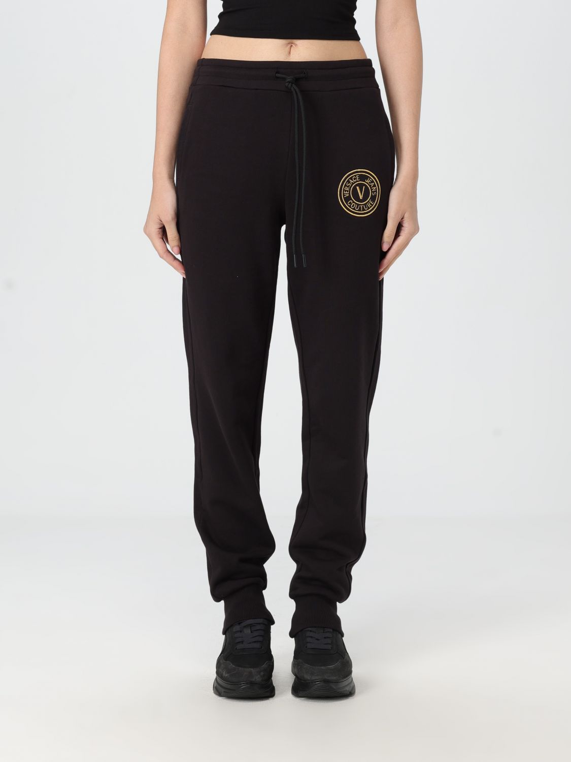 Embroidered-logo track pants - Black