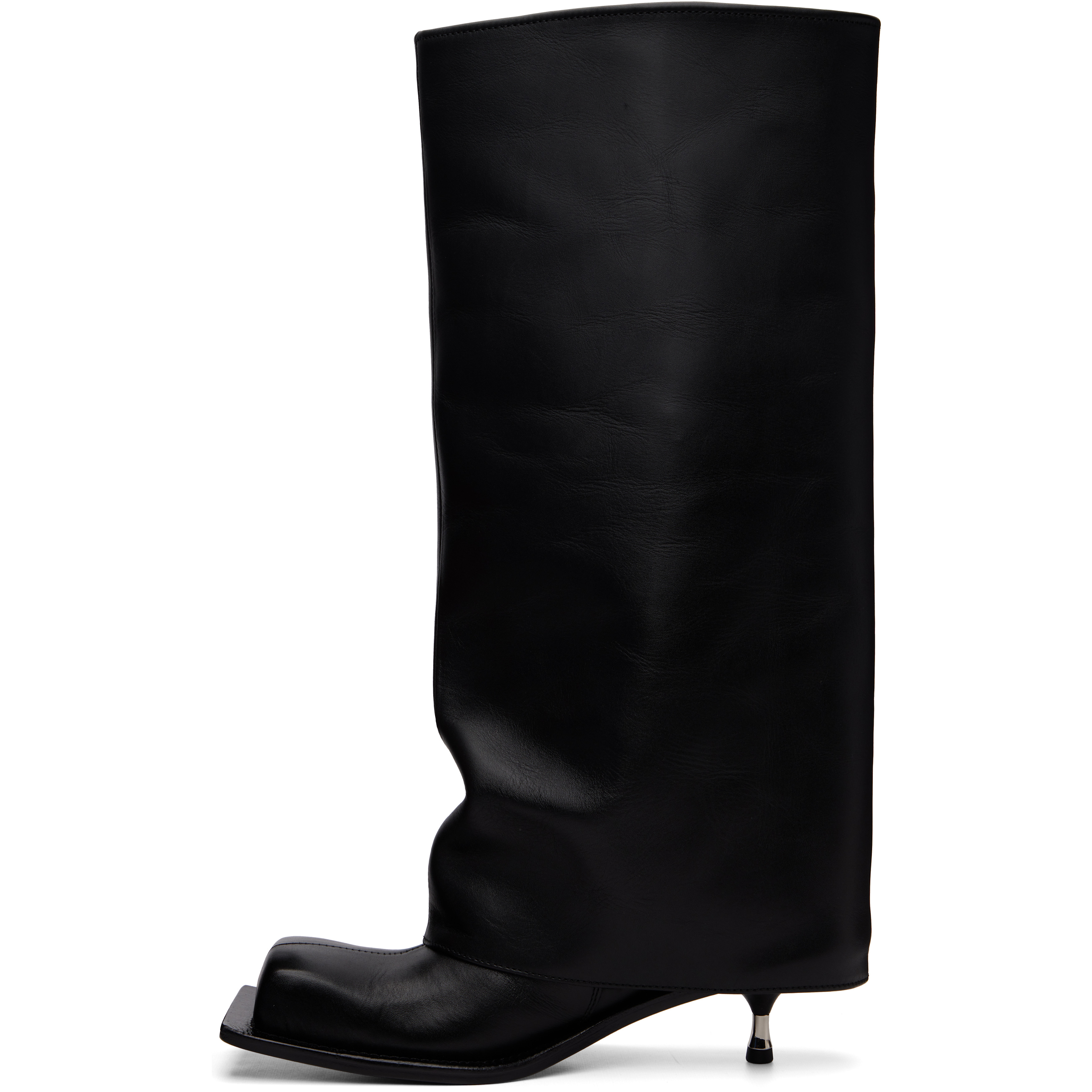 Black Iman Kitten Heel Tall Boots