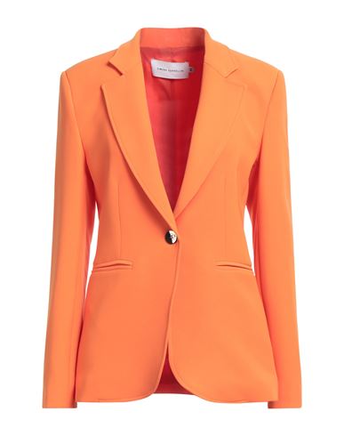 Woman Blazer Orange Size 2 Polyester, Elastane