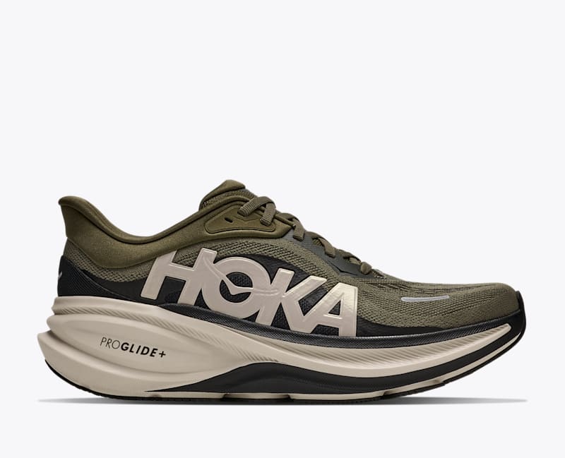 HOKA Men's Clifton PRO Road Running Shoes in Antique Olive/River Rock Grey