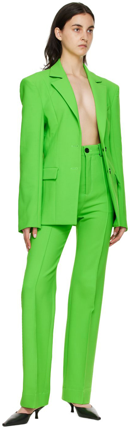 Green polyester blazer