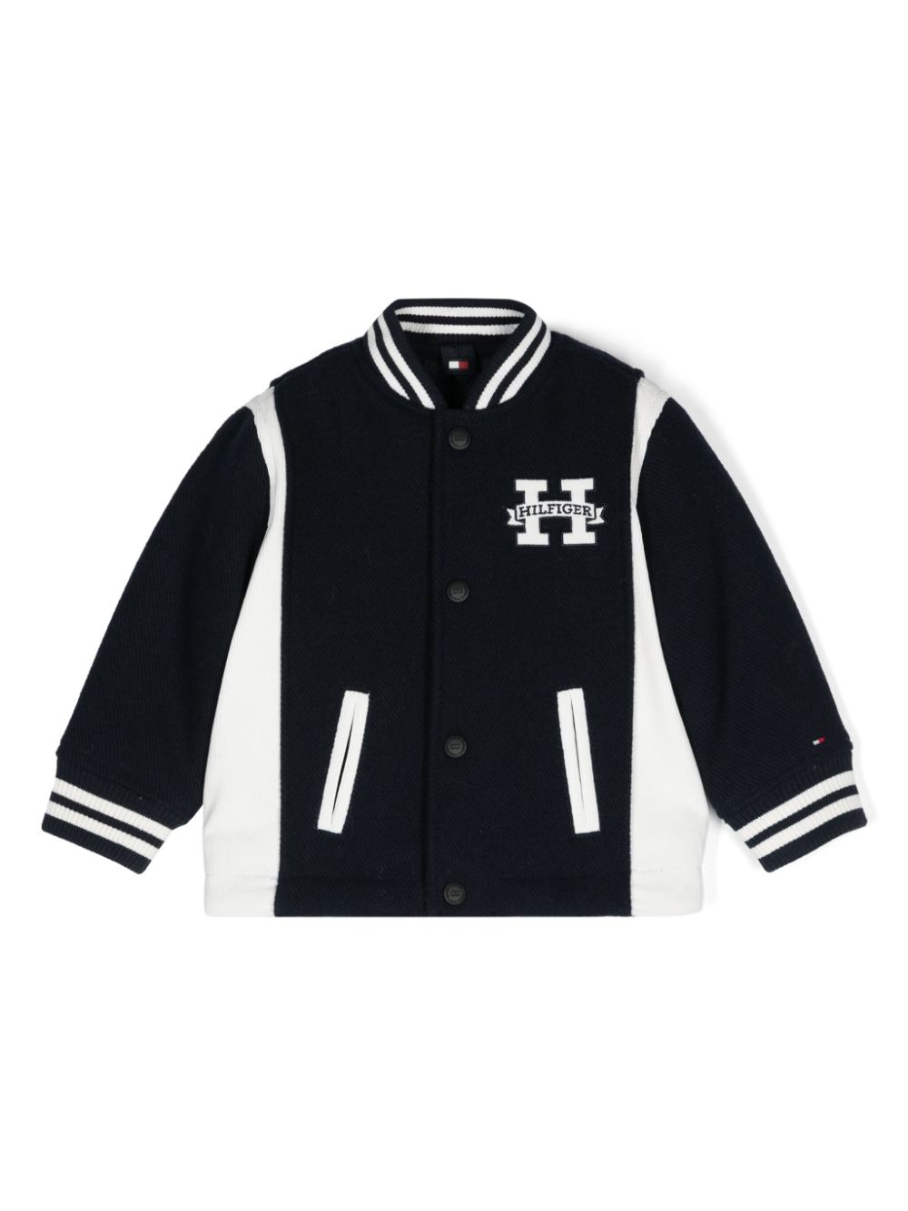 Colour-block bomber jacket - Blue