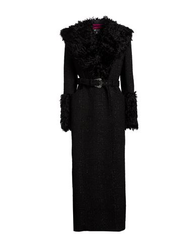 Woman Coat Black Size 2 Polyester, Wool, Acrylic, Synthetic fibers, Metallic fiber