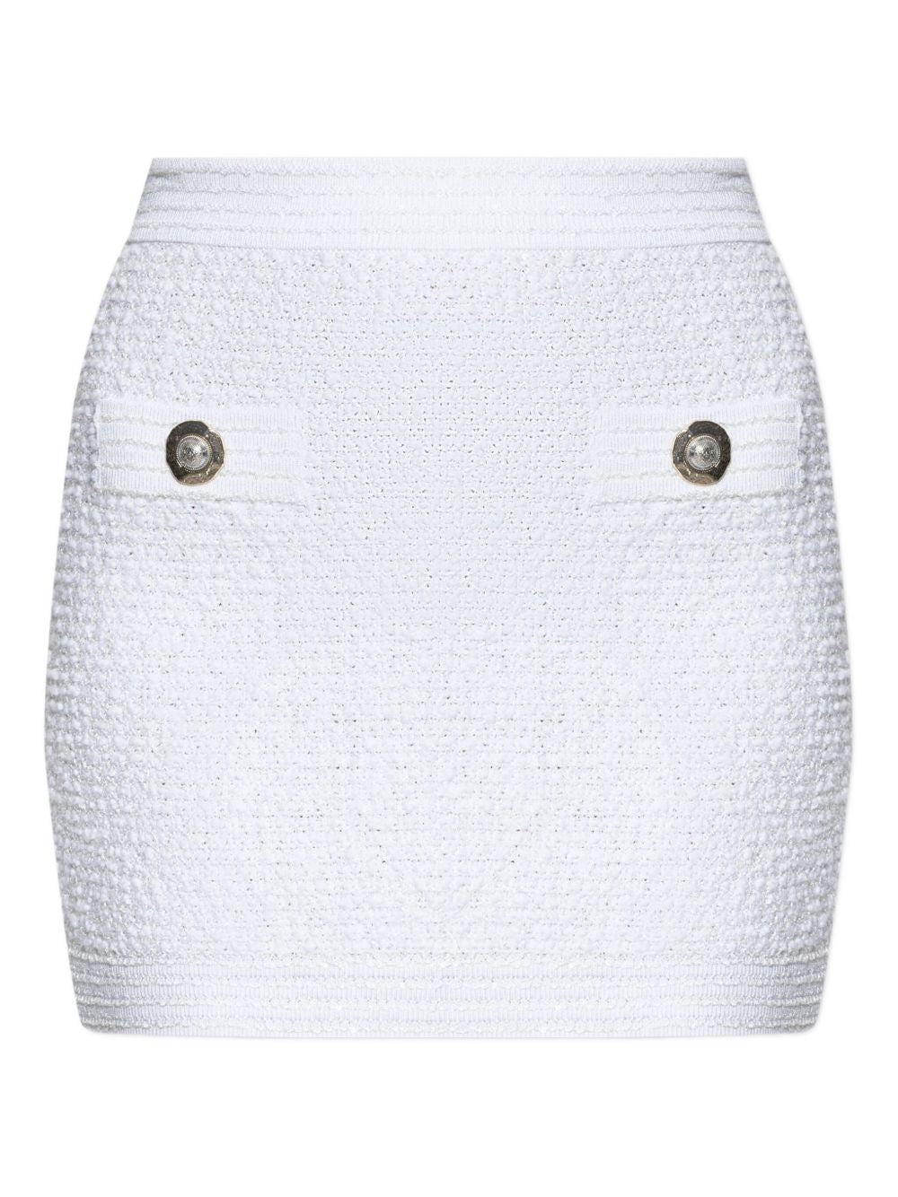 Tweed Mini Skirt — White