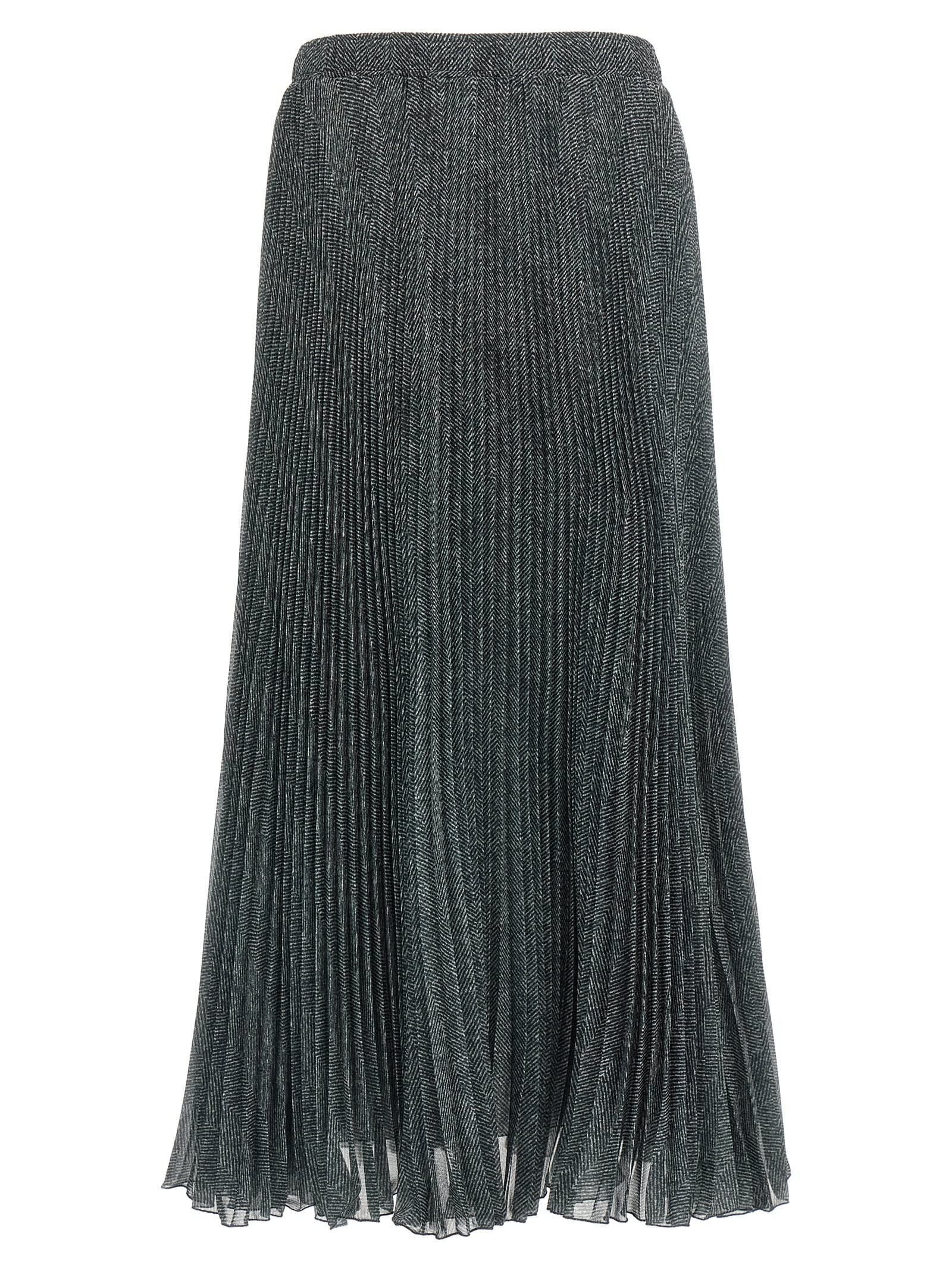 Pleated Longuette Skirt Skirts Gray