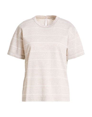 Woman Top Beige Size 6 Linen, Cotton