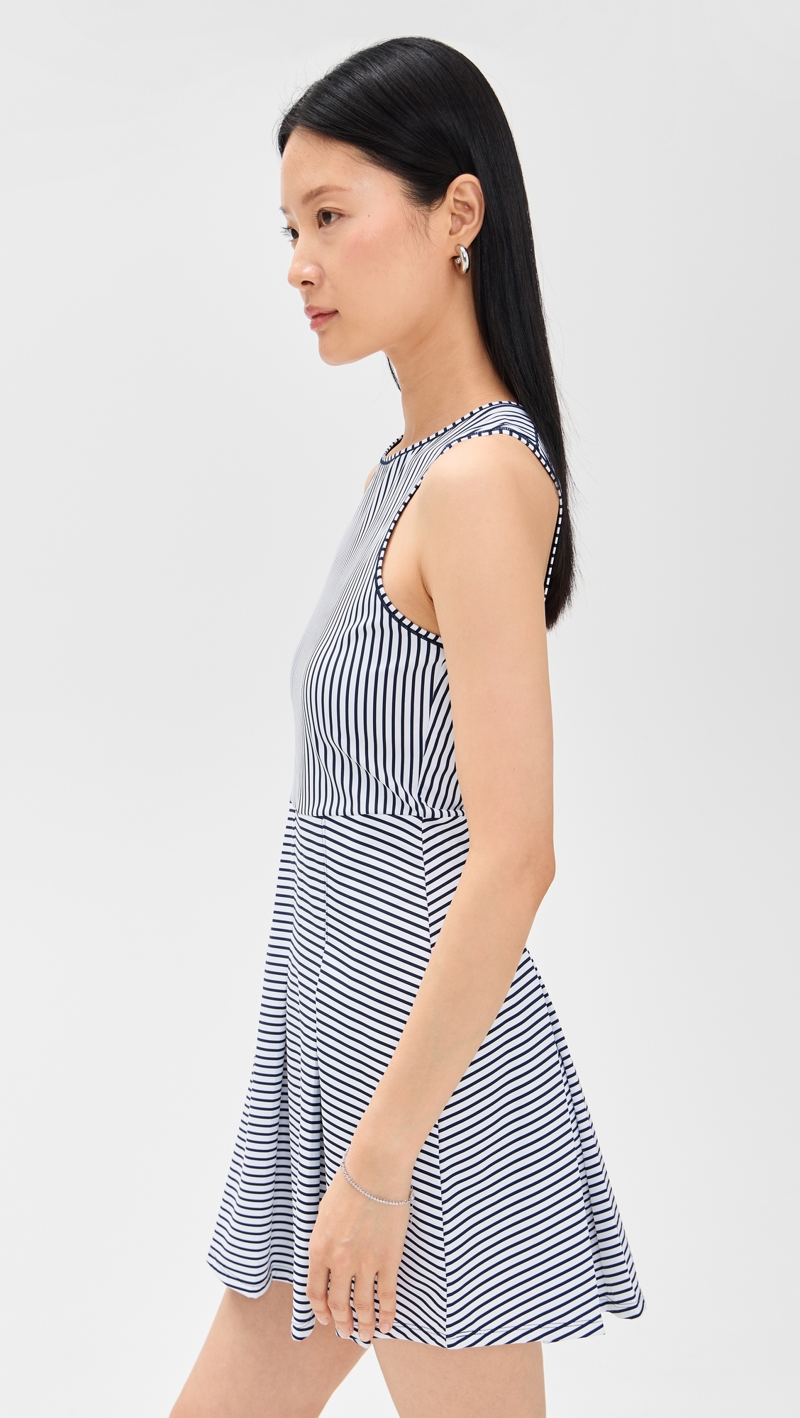 Addison Bay 여성 Racquet Dress Super White/Navy Stripe