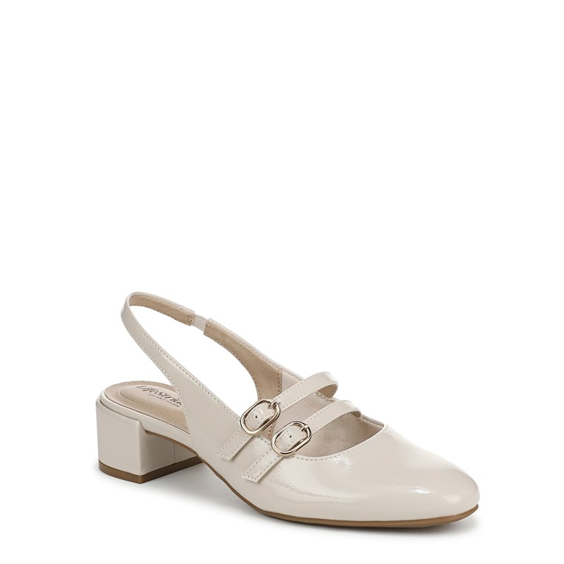 Women's Beatrice Slingback Pump Shoes (Almond Milk Patent Leather)