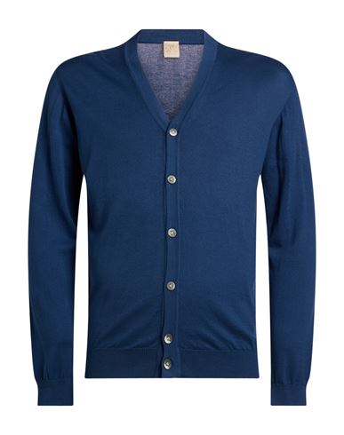 Man Cardigan Blue Size 38 Cotton