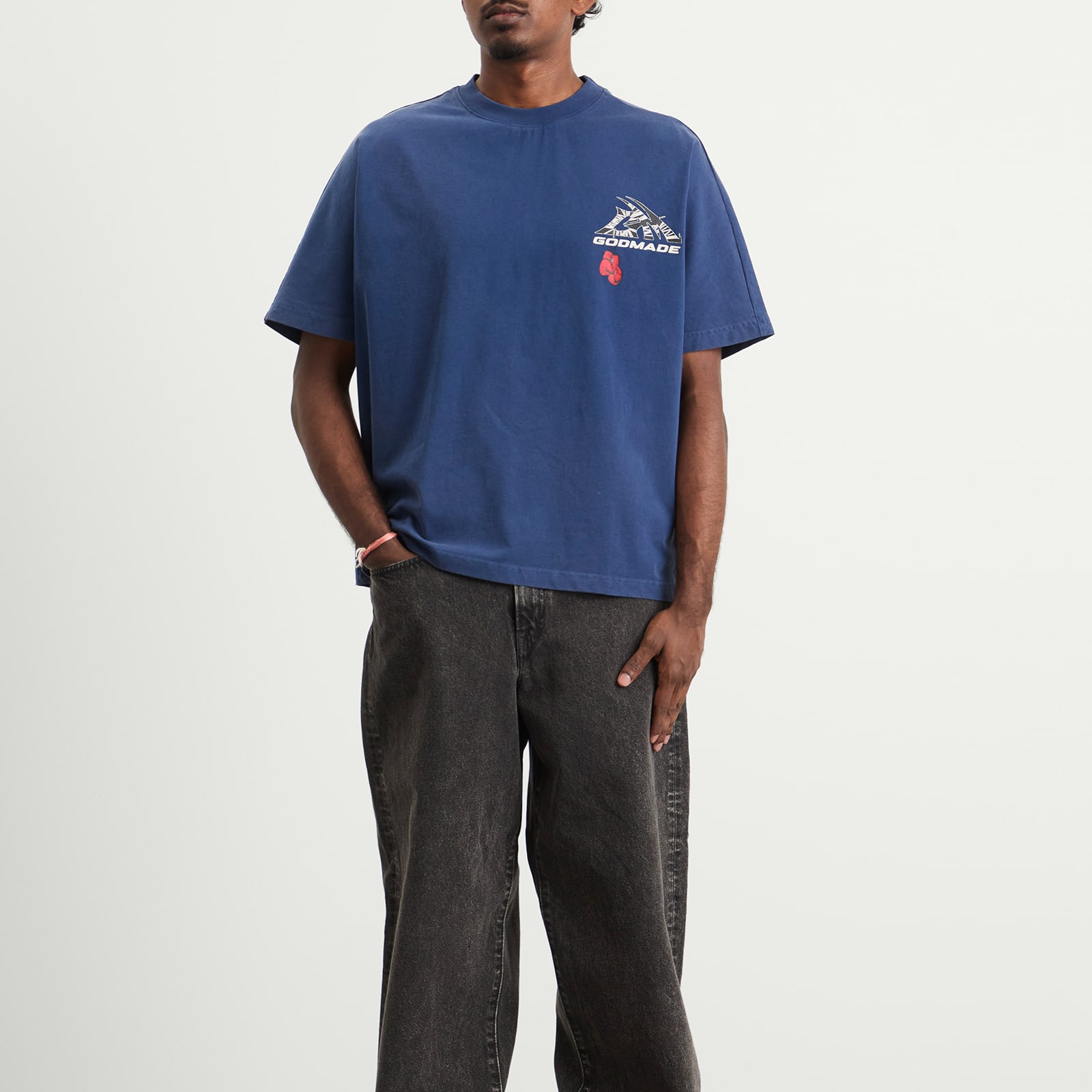 Men's GM Logo Wrapped T-Shirt Washed Blue