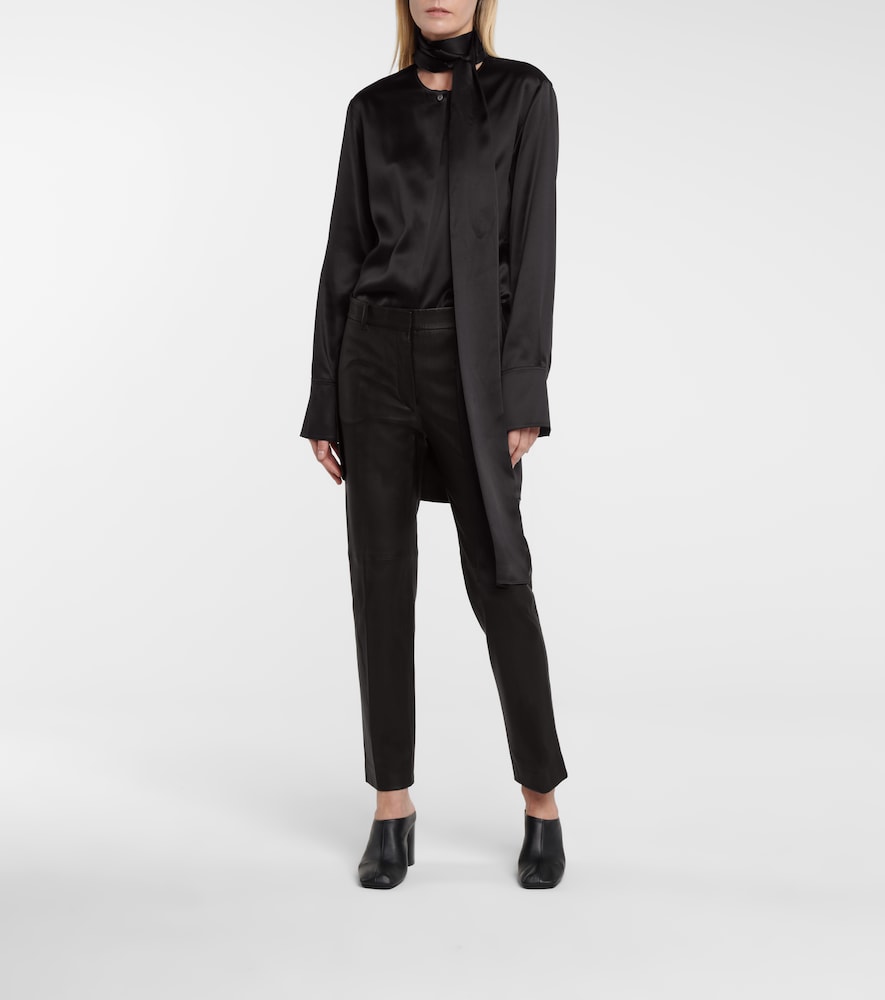 Coleman mid-rise leather pants
