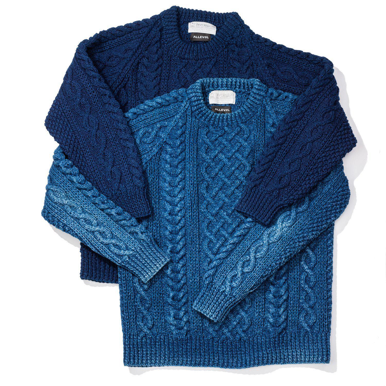 Cable Knit Crew 1A Indigo
