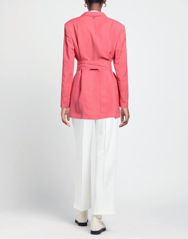Woman Blazer Coral Size 10 Viscose, Linen