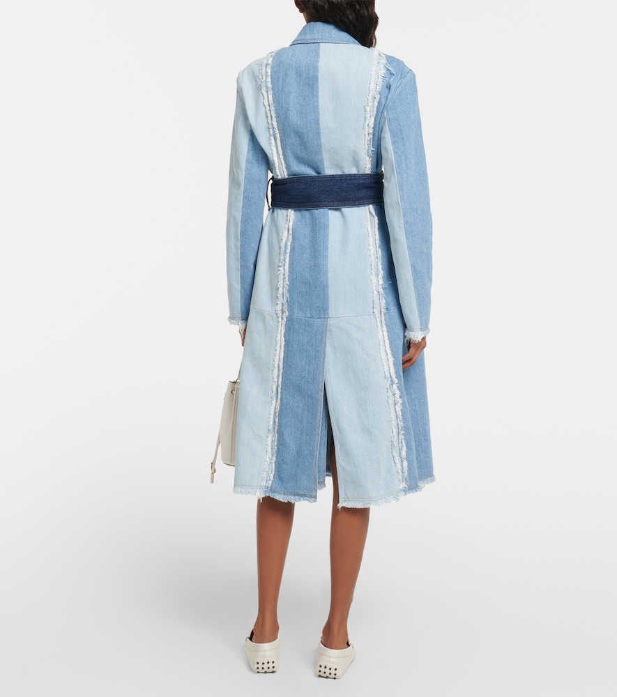 Belted denim coat