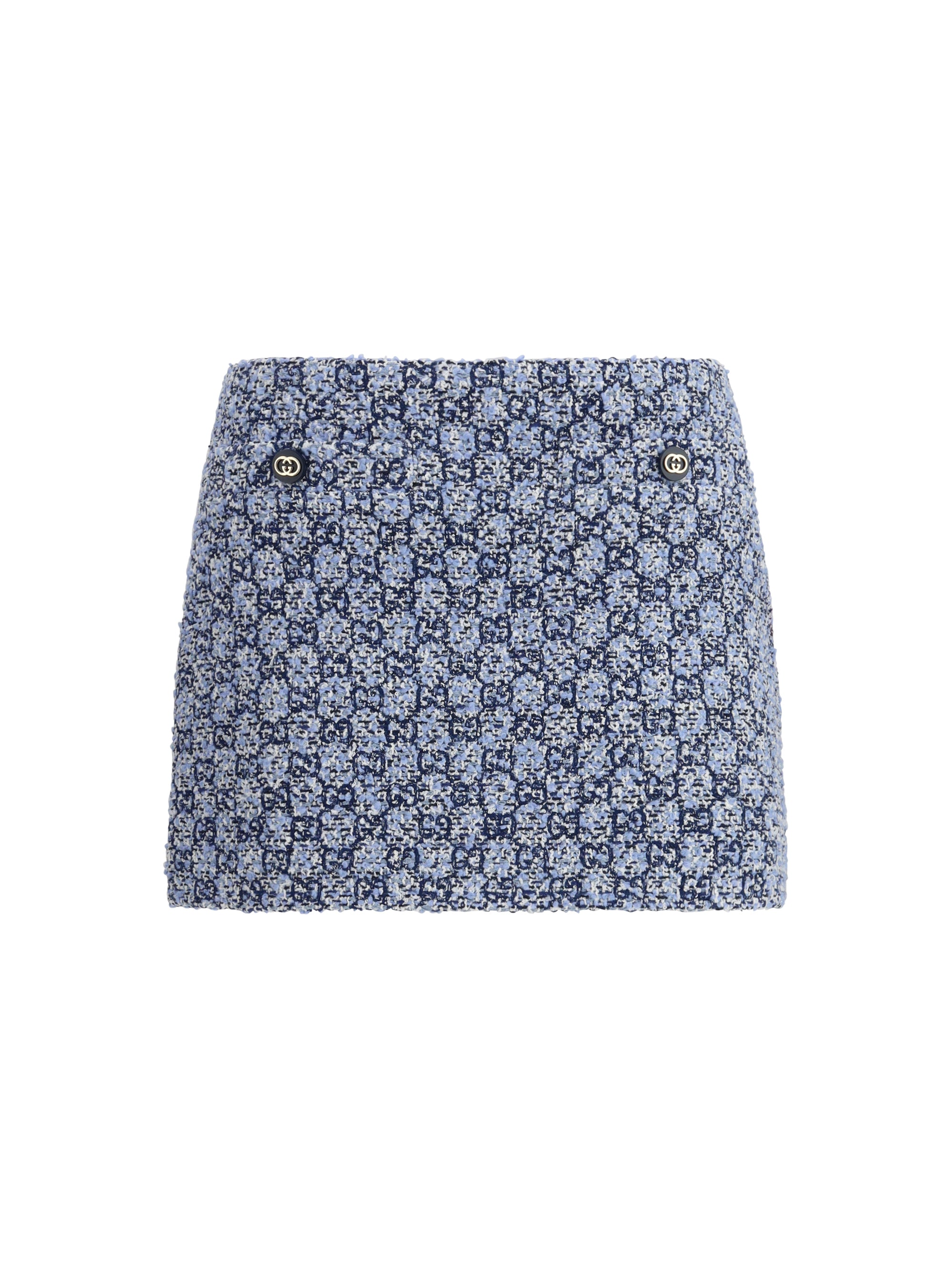 GG Tweed Skirt — Blue