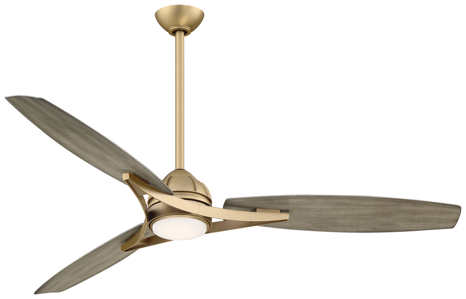 Soft Brass 65"Outdoor Ceiling Fan from the Molino Led Collection