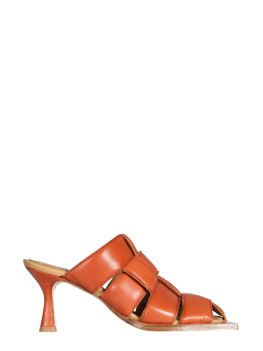 80mm Woven Heeled Mules
