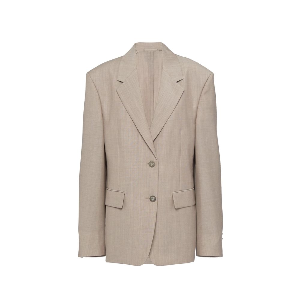 Mohair Virgin Wool Blazer — Beige