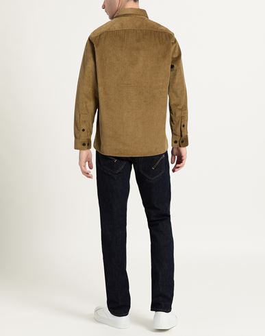 Man Shirt Camel Size L Cotton
