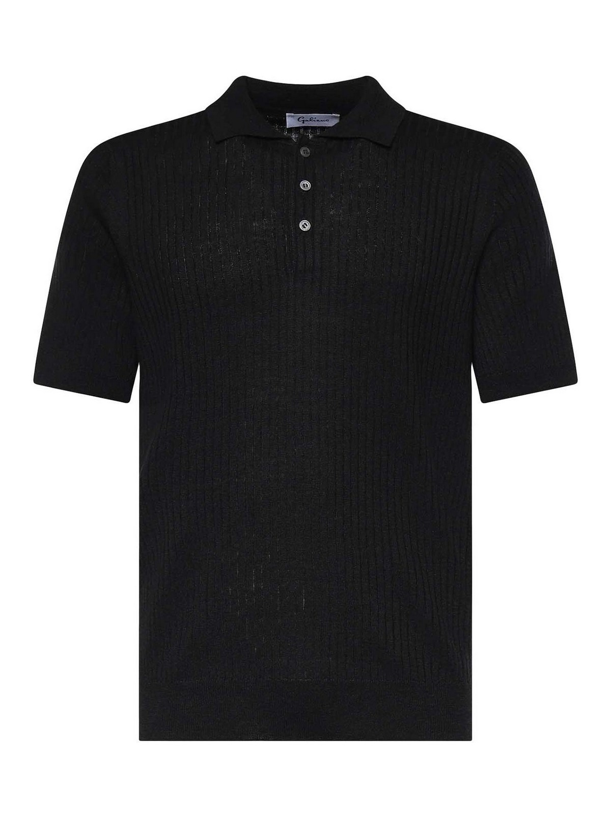 Ribbed Cotton Polo Shirt