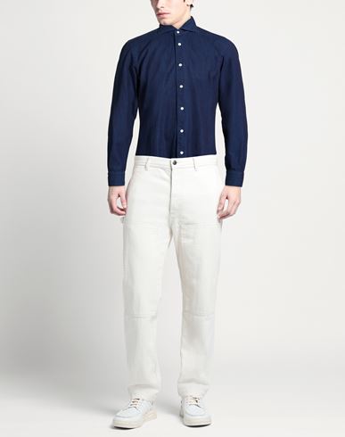 Man Shirt Midnight blue Size 17 Cotton