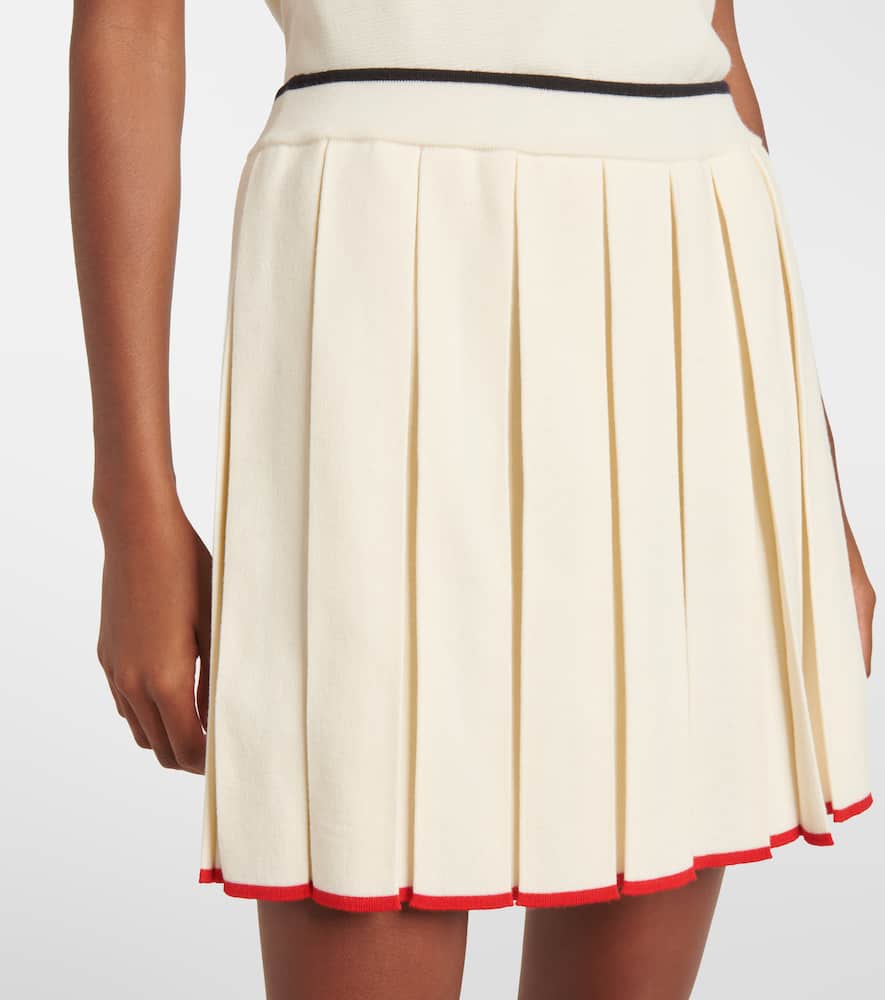 Pleated wool-blend miniskirt