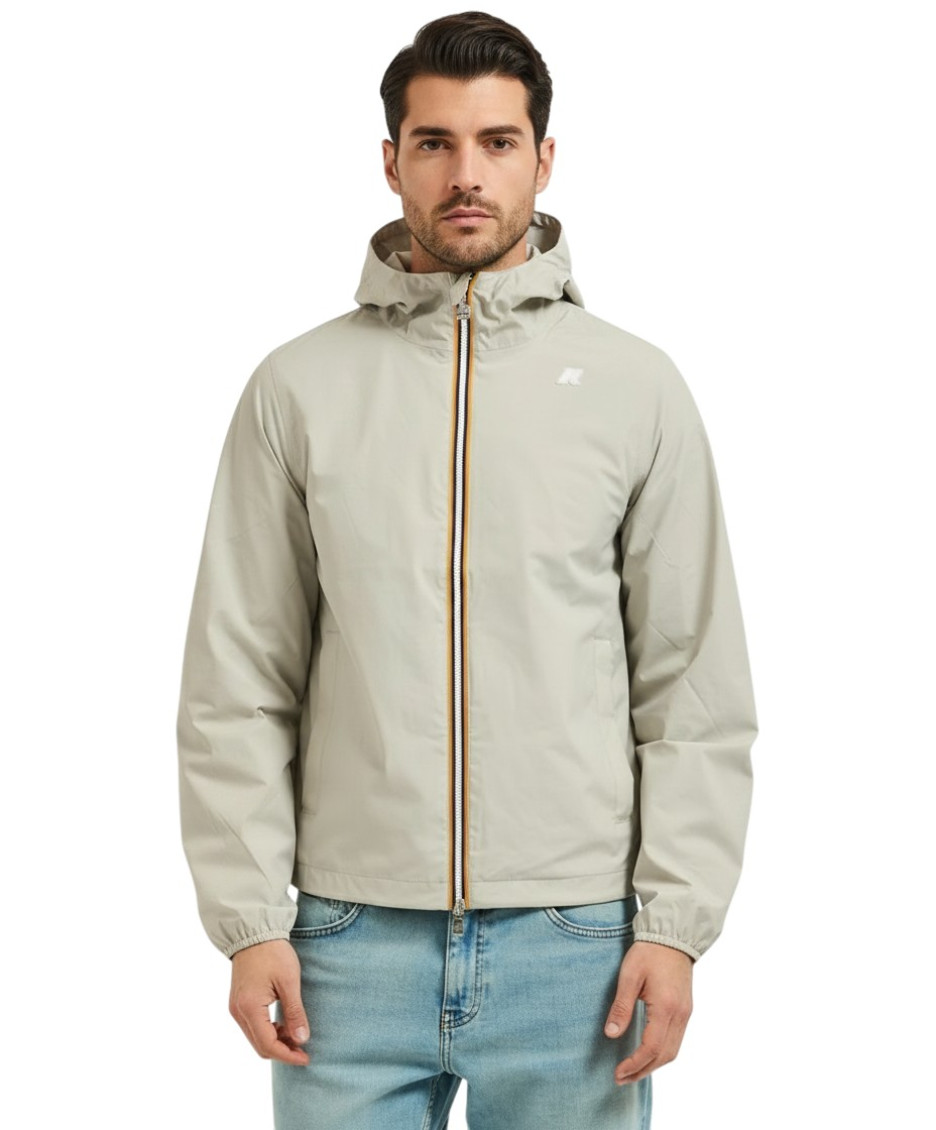 Light Beige Logo Hood Jacket