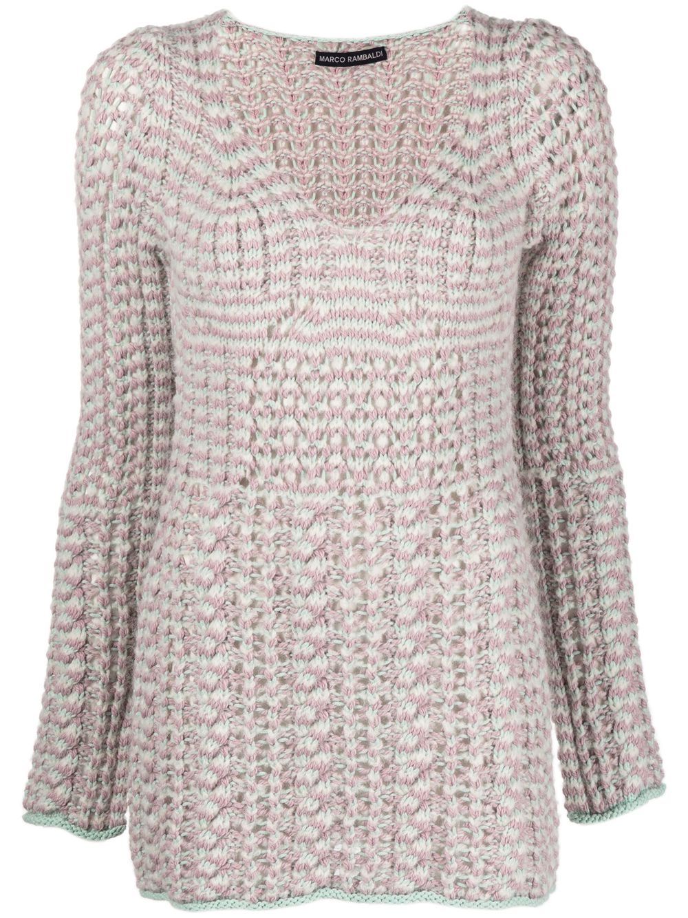 Textured cable-knit jumper - Green
