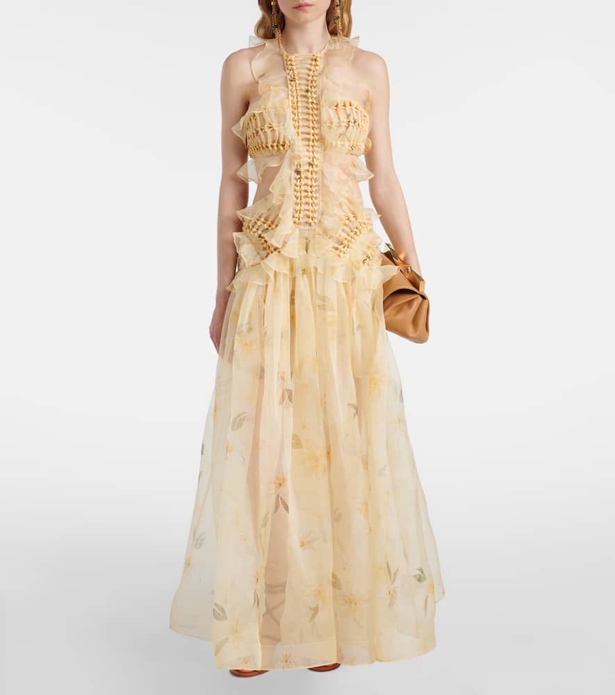 Balance ruffled silk organza maxi dress