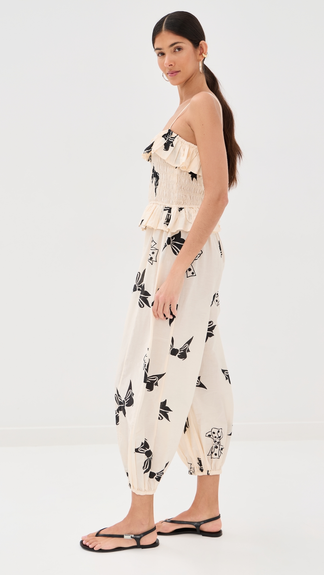 Vera Black Tie Jumpsuit Off-White