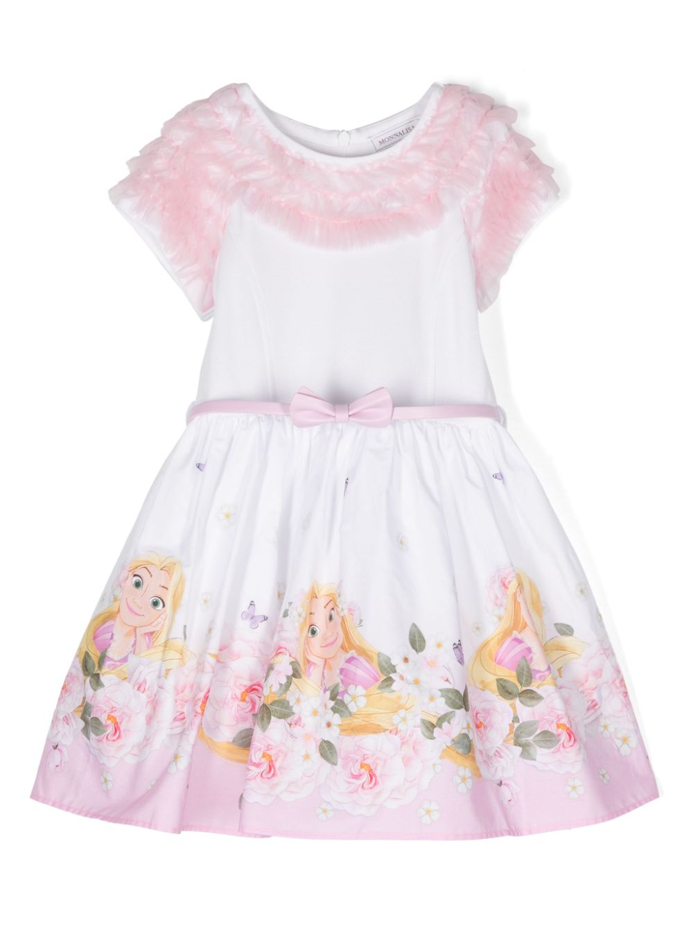 Rapunzel-print party dress - White