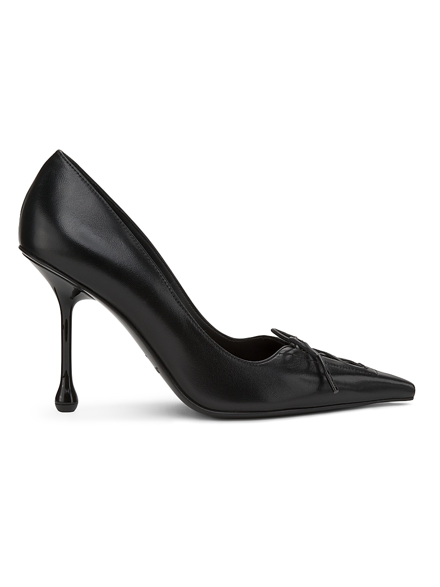 Women's Scarlett 95MM Bow Leather Pumps - Black