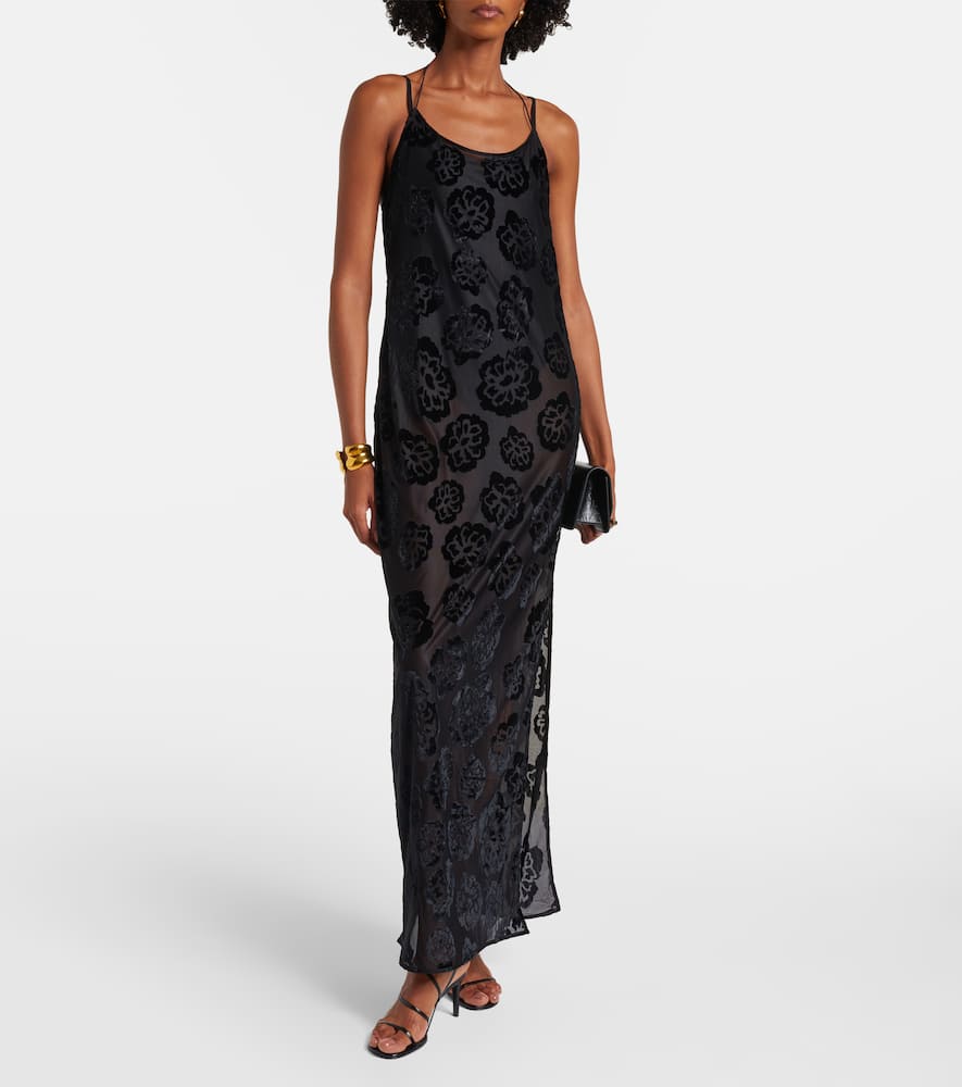 Vittoria embroidered sheer maxi dress