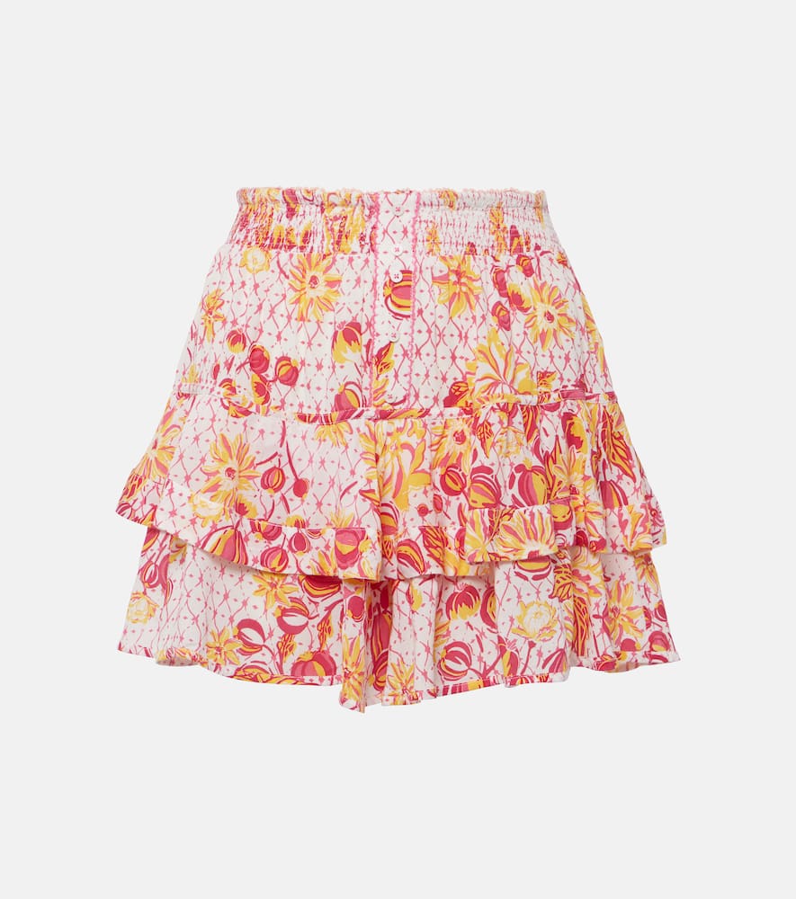 Culotte ruffled floral miniskirt