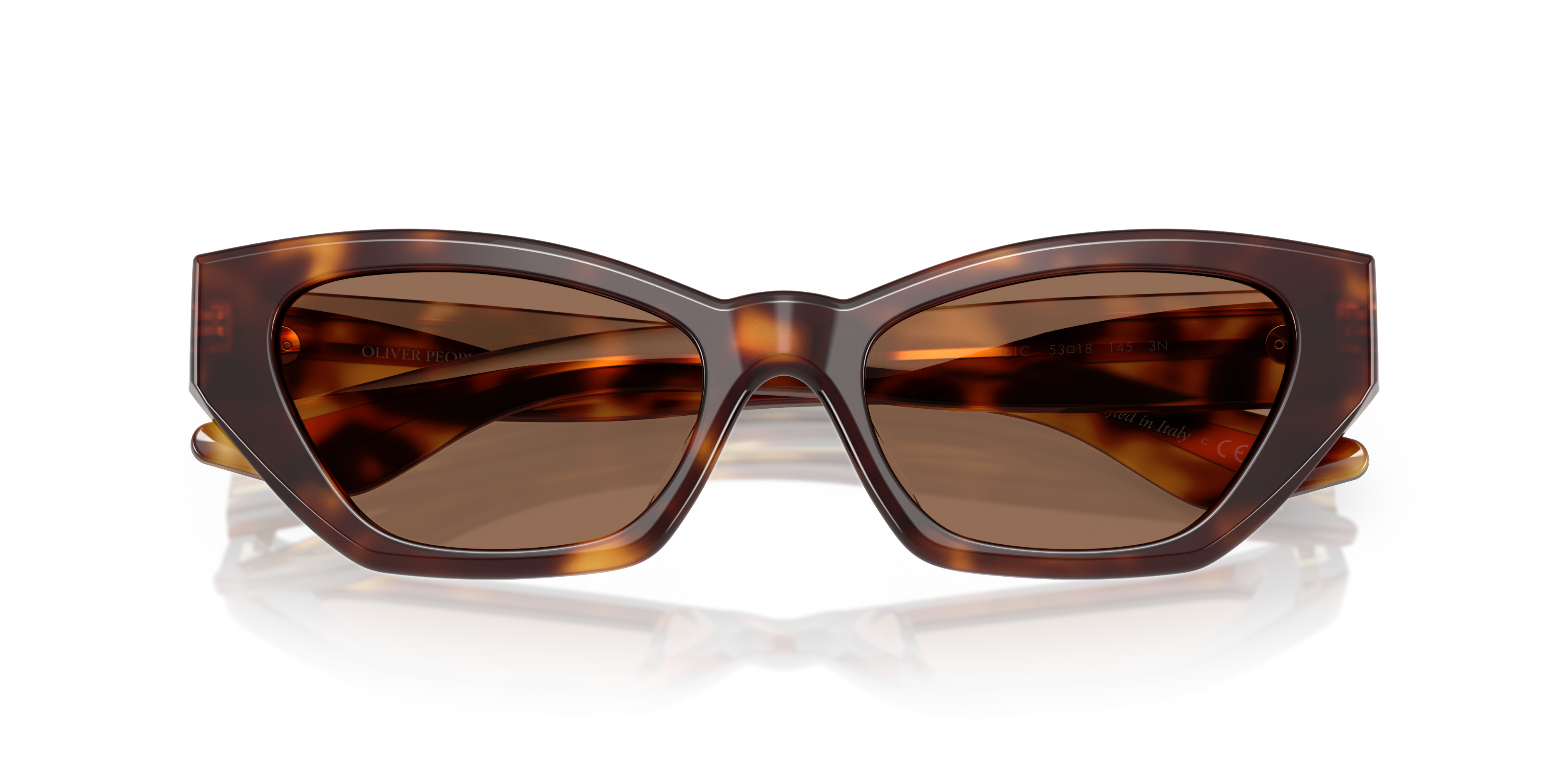Oliver Peoples Vrouw Oliver Peoples OV5582SU 1961C 100773 Zonnebrillen Acetaat Schildpad Bruin Kattenoog Normaa