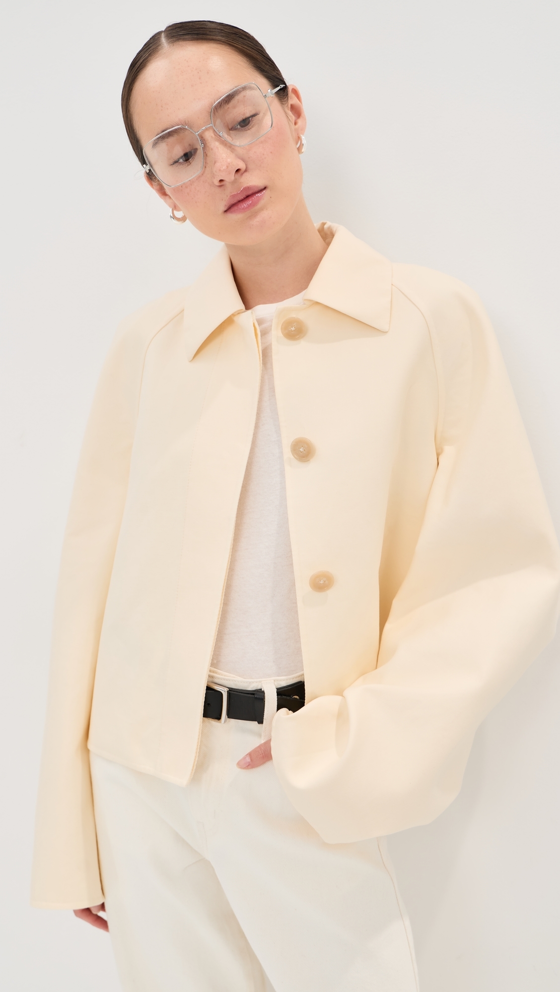 Short Mac Blouson Shirt Cream