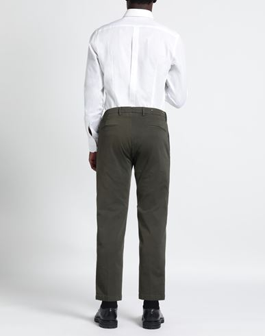 Man Pants Military green Size 34 Cotton, Elastane