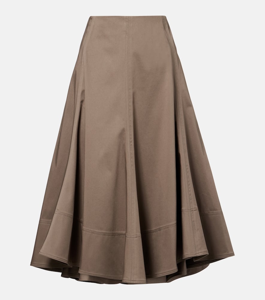 Janan cotton-blend sateen midi skirt