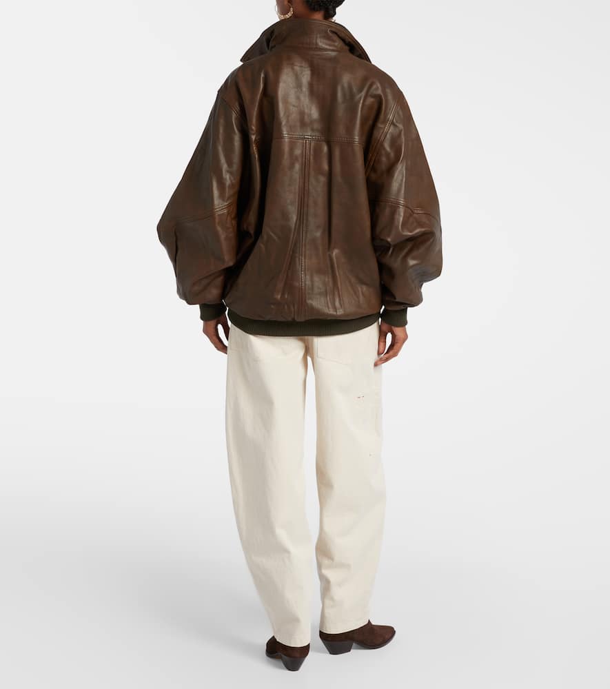 Dorry oversized leather jacket