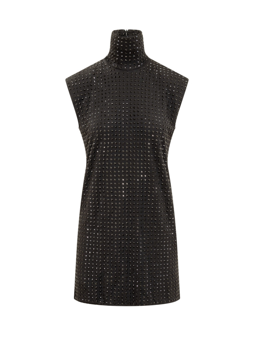 Embellished Turtleneck Mini Dress