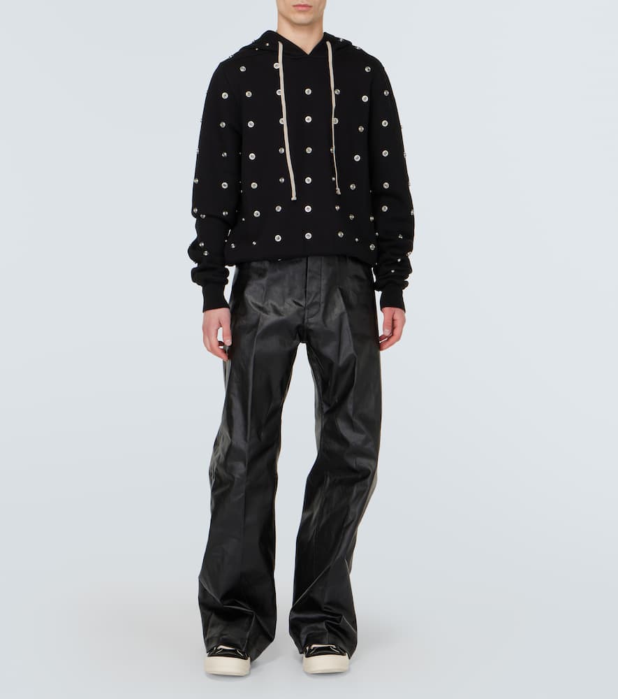 Granbury studded cotton jersey hoodie
