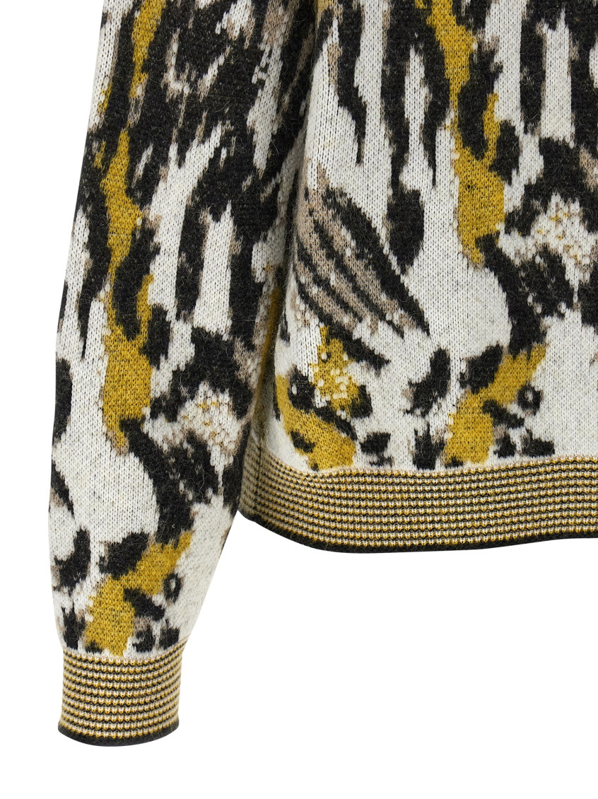 Animalier Motif Sweater Sweaters And Cardigans Multicolor