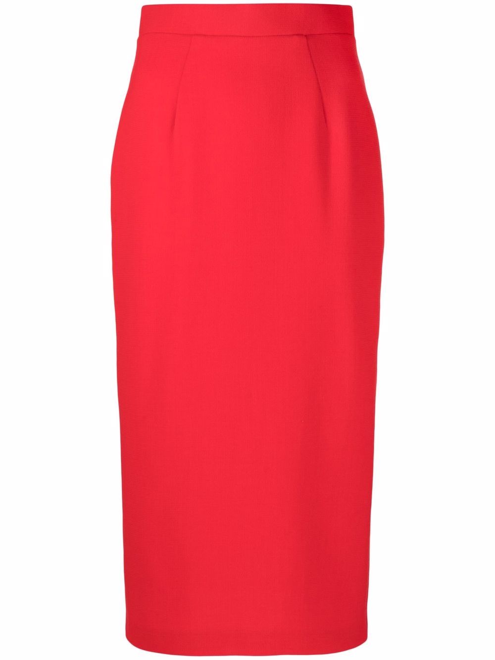High-waisted straight-fit skirt - Red