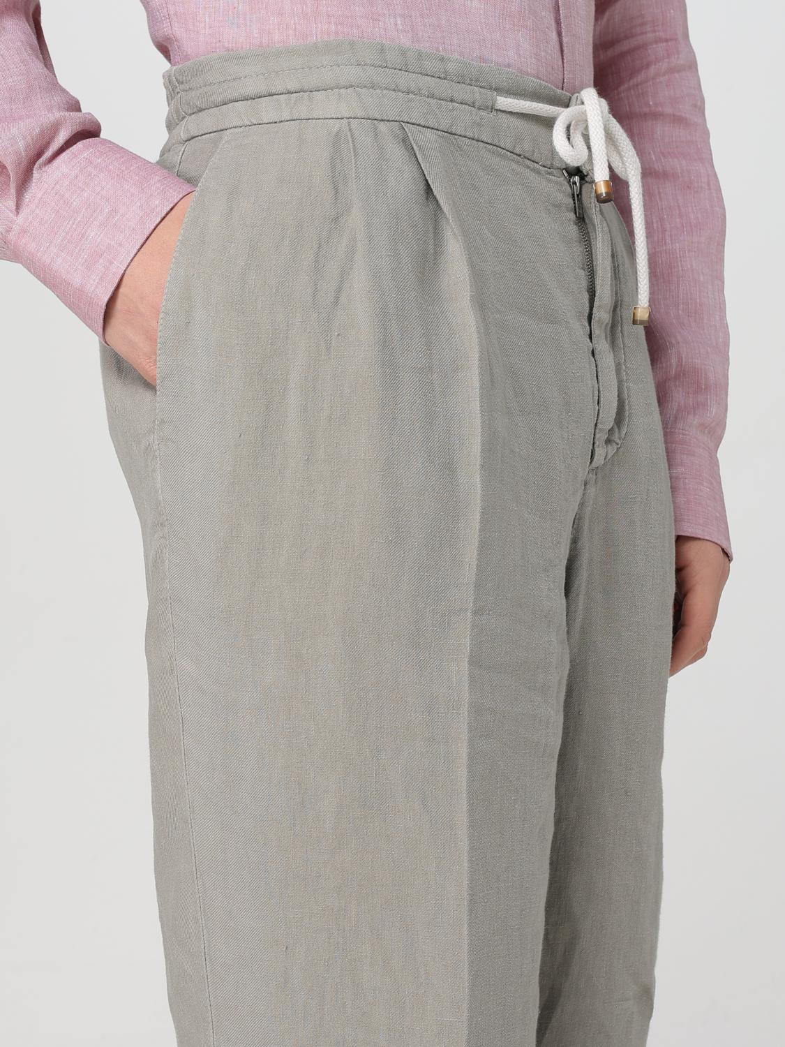 Straight-leg linen trousers - White